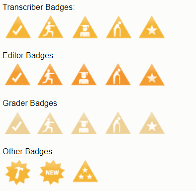castingwords badges and grades