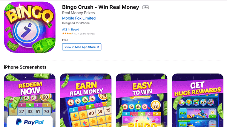 bingo crush - get paid to play bingo