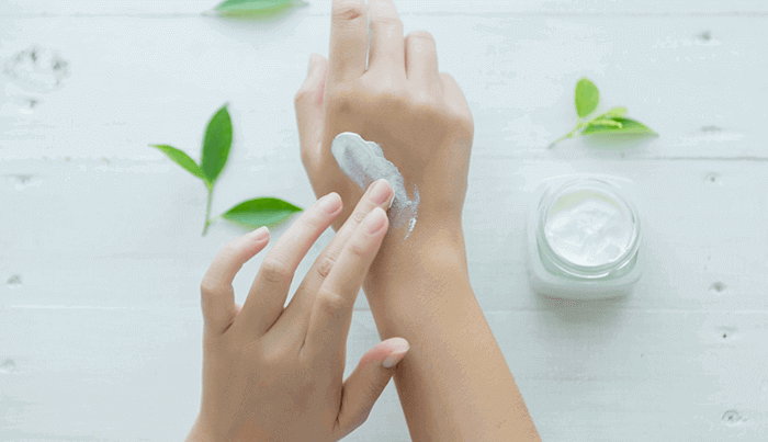 hands with products