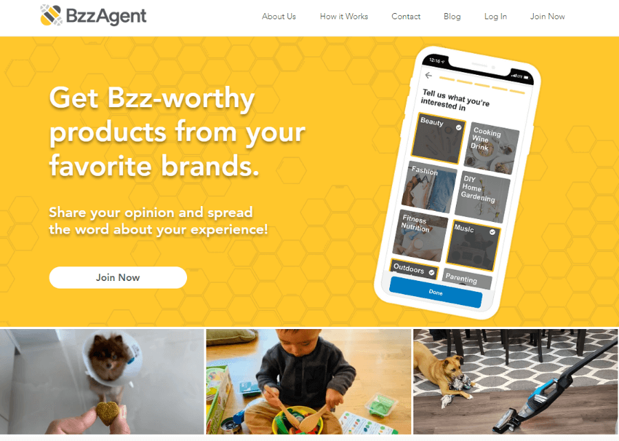 Screenshot of BzzAgent website while searching for free perfume samples by mail.