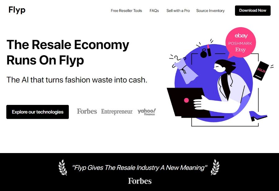 Homepage of Flyp to flip your sneaker