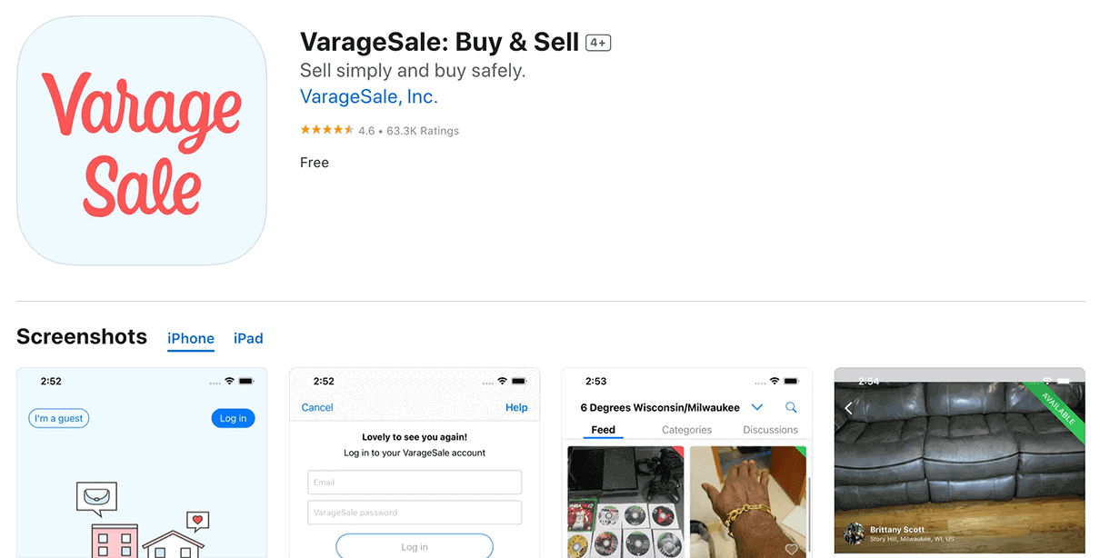 A homepage image of Varagesale website - Apps Like Depop