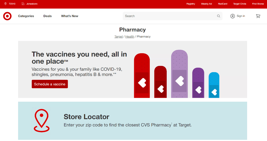 Target website.