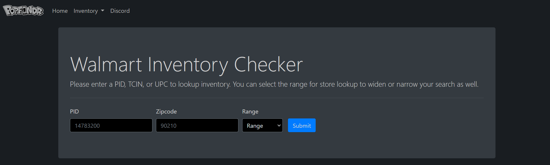 PopFindr - Walmart Inventory Checker