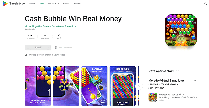 card games for money - Bubble Cash