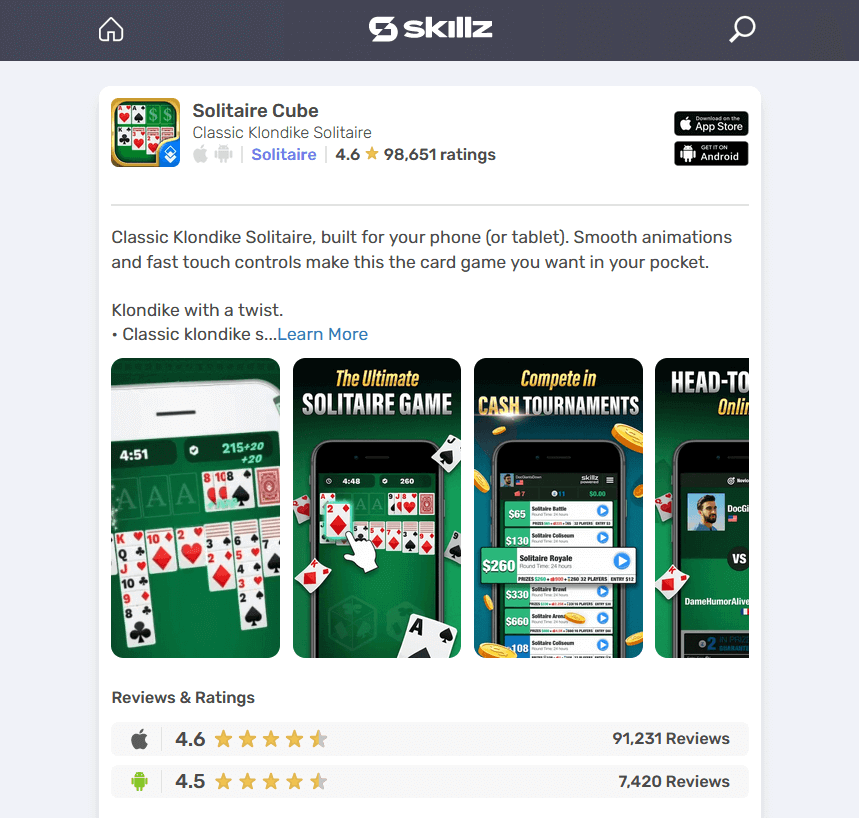card games for money - Solitaire Cube
