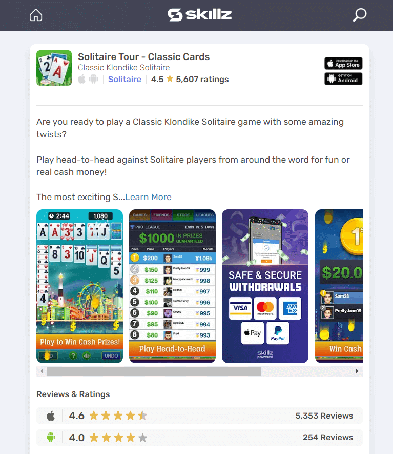 card games for money - Solitaire Tour
