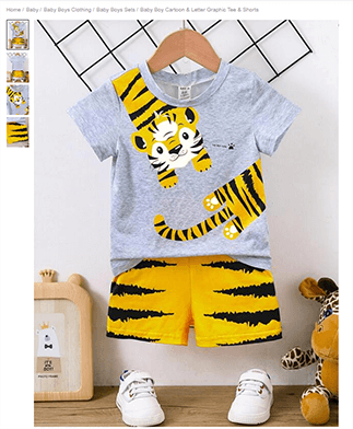 Baby Cartoon & Letter Graphic Tee & Shorts