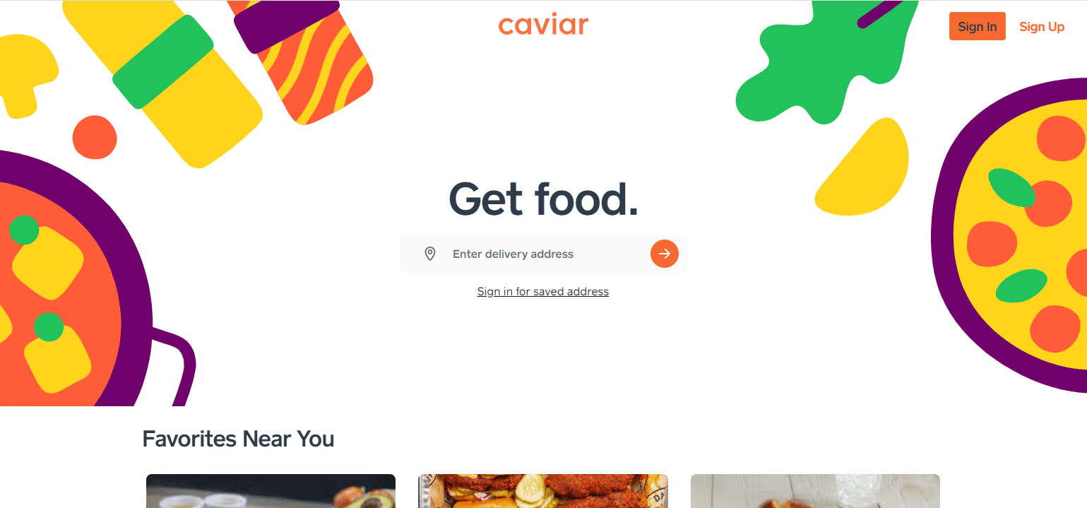 Caviar homepage
