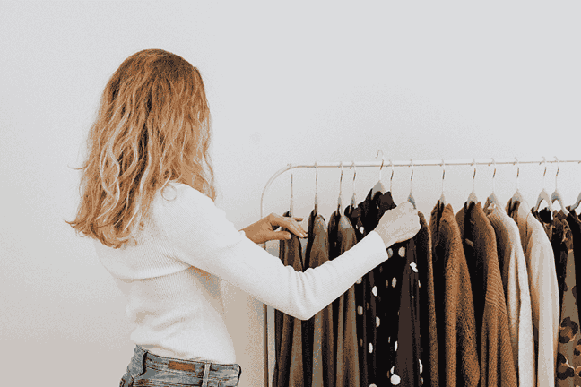 buying excess clothes